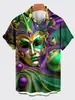 Camisa Criativa Elemento Cruzado Nova 2025 Estampa Digital 3D Camisa Tendência Solta de Manga Curta Top Masculino
