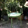 Adereços de Fotografia de Ferro Forjado Mesa e Cadeiras de Varanda Jardim Estufa Francesa Estilo Pastoral Pátio Lazer Mesa Artística Exterior
