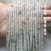 Cuentas Redondas Verdes de Tianshan 7A Naturales Cuentas Sueltas Verde Hielo Pulsera de Jade Semiacabada DIY Cuentas de Bambú Seda Dorada Jade