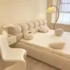 Cama moderna de terciopelo tech estilo crema, cama puff, cama simple de tela, cama doble nube para uso doméstico