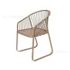 Jardín de patio de villa al aire libre mesa y silla de ratán de ocio al aire libre modelo de sala de diseño B & B aleación de aluminio cuadrado comida
