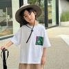 Camiseta de Manga Curta Algodão Puro Estilo Montanha Haima para Meninos Roupa Moda Infantil Estilo Coreano Novo Verão 2026