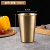 Taza de Cerveza de Acero Inoxidable 304 de una Sola Capa Anticaídas para Exteriores Taza de Agua Coreana Dorada Taza para Jugos Restaurante de Barbacoa Taza para Bebidas Frías