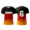 Camiseta Estampado Digital Bandera Alemana Ropa de Hombre Diseño de Fútbol Retro Camiseta de Manga Corta Tendencia 2025 Verano