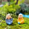 Adornos de paisaje en miniatura: Cuatro tipos de pequeñas figuras de monje, adornos artesanales de ensamblaje DIY para paisajismo y decoración