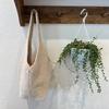 Moda Ins Corea del Sur Chaleco Huevo Bolso de Mano Tejido Nuevo Nicho Simple Color Sólido Bolso de Hombro de Lana Transfronterizo