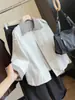 Gabardina de Estilo Coreano con Parches Rayados de Dos Piezas Falsas Ropa de Abrigo para Mujer 2026 Otoño Nueva Llegada Solapa Holgada Casual Temperamento Superior
