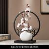 Adornos para Jarrón, Sala de Estar, Arreglo Floral, Biombo de Madera de Alta Gama, Nuevas Decoraciones Familiares de Flores Artificiales Estilo Chinoiserie, Una Pieza al por Mayor