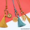 Colgante de borla para coche con accesorios de oro y arena antiguos de Vietnam, pulsera con borla de esmalte chapado en oro, material hecho a mano