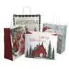 Bolsa de Regalo Navideña de Alta Gama Satchel Bolsa de Papel Kraft Personalizada Grande y Pequeña Venta al por Mayor Bolsas de Regalo Horizontales y Verticales