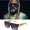 Hip-Hop Exagerado Punk Collar Grande Dorado Gafas 15988 Estiloso Europeo y Americano Transfronterizo Gafas de Sol Protectoras Gafas de Sol para Fiesta