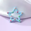 Estrella de Cinco Puntas de Dibujos Animados Hebilla de Resorte con Goteo de Aceite Accesorios Metálicos para Joyería DIY Colgante Lindo Anillo de Conexión Pintado de Colores