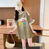 Playera de Algodón Puro de Manga Corta Estilo Coreano Holgado Estilo Lazy con Bloques de Color para Mujer 2025 Verano Nuevo Top Versátil Retro Americano