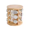 Personalizado Transfronterizo Medio Oriente Amazon Base Giratoria Vidrio Set de Botellas para Condimentos Estante de Madera para Condimentos Fabricante Venta al por Mayor