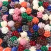 Coral Artificial Laca Colorida Escultura em Pó Compactado Pó de Concha Estéreo Flores Prensadas Buraco Reto Contas de Rosa Acessórios para Joias DIY