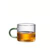 Venta al por mayor, taza de té pequeña transparente de vidrio de borosilicato de alta calidad, taza de té espesada para el hogar con asa, juego de té Kung Fu, taza maestra, taza de degustación.