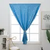 Estrellas y Copos de Nieve Estampados en Dorado, Color Sólido, Cortinas Blackout Sencillas con Pegatinas de Letras de Cinta Mágica, Exportación Mexicana, Cortinas sin Taladro