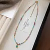 Acero de Titanio Dopamina Piedra Natural Colgante Gota de Agua Collar para Mujer Lujo Ligero Nicho Gargantilla Nuevo Estilo Étnico Chino Cadena de Clavícula