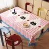 Mantel de dibujos animados color crema, impermeable y resistente al aceite, no necesita lavado, nuevo estilo 2026, cubierta de mesa de comedor de lujo ligero y de alta gama