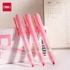 Plumón Retráctil Deli, Marcador de Colores para Resaltar Puntos Clave, Adecuado para Estudiantes de Primaria, Bolígrafo Fluorescente de Gran Capacidad para Tomar Notas