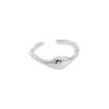 078 Estilo Coreano Ins Nicho Estilo Frío Sentido del Diseño Personalizado Simple Versátil Brillante Anillo Abierto de Plata de Ley S925 para Mujer
