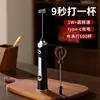 Batedor de café elétrico com tampa, recarregável, batedor de leite doméstico, fabricante de espuma de leite, batedor de leite portátil