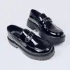 Zapatos de Vestir para Hombre de Talla Grande con Hebilla Metálica y Suela Gruesa, Calzado de Hombre 39-46, Color Gradiente Pulido, Zapatos de Plataforma de Charol para Hombre, Aumentadores de Altura
