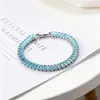 Pulseras de Zirconia de Colores Estilo Nis Europeas y Americanas, Joyería Elegante y Lujosa de Cadena Tenis, Accesorios de Mano de Moda Transfronterizos al por Mayor