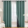 Cortinas Blackout Completas Negras Laminadas de Poliéster Estilo Americano Transfronterizas Tienda Amazon Sudeste Asiático Cortinas Terminadas de Comercio Exterior