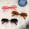 Nuevas Gafas de Sol sin Marco Estilo Coreano de Moda Celebridad de Internet Mismo Estilo Gafas de Sol Distintivas para Fotografía Callejera Gafas de Sol Anti-ultravioleta