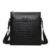 Bolso de hombro para hombre de piel de vaca de capa superior genuina, bolso de negocios casual de estilo coreano vertical moderno, bolso cruzado, mochila
