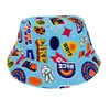 Sombrero de pescador para niños transfronterizo verano nuevo sombrero para el sol sombrero con estampado de dibujos animados sombrero para el sol para bebé venta al por mayor T492
