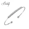 Pulsera de Plata S925 Usa Cristales Swarovski Elements Pulsera con Diseño de Moda y Pulsera Abierta Ajustable