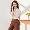 Camisa de manga corta de alta gama transfronteriza para mujer, verano nueva delgada estilo extranjero para llevar debajo, camisa pequeña chic hermosa para mujer que combina con todo
