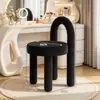 Taburete de Maquillaje Estilo Crema Lujo Ligero Tocador de Gama Alta Silla con Respaldo para Tocador de Niña Silla de Tocador para Maquillaje