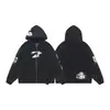 Sudadera con capucha y cremallera Erd's Melancholic Rich Kid Style Europea y Americana de Moda Calle Alta Retro Holgada de Peso Pesado