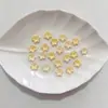 Flores Pequeñas Bicolor con Borde Dorado y Plateado y Brillo Metálico, Brillan en la Oscuridad, Materiales Hechos a Mano para DIY, Pasador de Pelo, Accesorio para el Cabello, Accesorios para Ramilletes