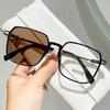 2055 gafas para miopía fotocromáticas que cambian de color, montura grande para hombre y mujer, montura de gafas ultraligera, cambio a gris té, aspecto sencillo, joven, gafas anti luz azul