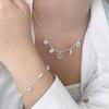 S925 Sterling Silver Donut Bread Bracelet Colar Feminino Niche Design Ins Elegante de Alta Qualidade All-match Moda Simples