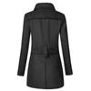 Gabardina larga de lana de doble botonadura con solapa gris para hombres jóvenes ropa de invierno cinturón guapo material de lana abrigo británico
