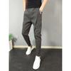 Pantalones casuales de verano de pierna fina hasta los tobillos para hombre, ajustados, estilo coreano, modernos, con lazo en el tobillo.