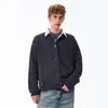 Suéter Cardigan Outono 2025 Estilo Japonês Retrô Americano Casual Preguiçoso Tricô Cor Sólida Jaqueta Ins
