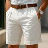 Pantalones Cortos de Lino Casual de Verano para Hombre Amazon Color Sólido de Cinco Puntos Estilo Traje Deportivo de Golf
