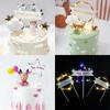 Banner de guirlanda de estrela leve estrela de cinco pontas guirlanda de rattan lâmpada decoração de bolo de aniversário enfeites plug-in para cartão