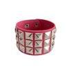 [Direto da Fábrica] Pulseira punk personalizada europeia e americana pulseira quadrada com rebites de três fileiras pulseira de couro da moda para casais