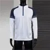 Roupas de Treino Meia-Zip Primavera e Outono Americanas para Homens Novo Futebol Secagem Rápida Respirável Corrida Mangas Longas Roupas de Fitness para Esportes