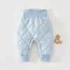 Calça de Inverno à Prova de Vento de Cintura Alta para Bebês Meninos e Meninas Acolchoada Quente Calça de Outerwear Quente Tipo Abóbora Grande para Uso Externo