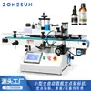 Máquina Etiquetadora Automática Pequeña de Punto Fijo para Botellas Redondas Zonesun Máquina Etiquetadora Completa para Botellas Redondas, Botellas de Perfume, Goteros de Aceite Esencial