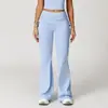Calça Flare de Cintura Alta, Levanta Bumbum, Estilo Transfronteiriço, Calça Longa Adelgaçante de Perna Larga com Toque de Pele, Calça Flare para Corrida, Fitness e Esportes 3055