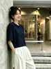 Camiseta Casual Holgada para Mujer, Segunda Entrega, Exclusivamente para Tops de Lino Lyocell de Manga Corta, Verano, Directo de la Fábrica Fuente
